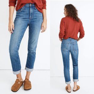 Madewell High Rise Slim Boy Jean in Moorland Wash 28